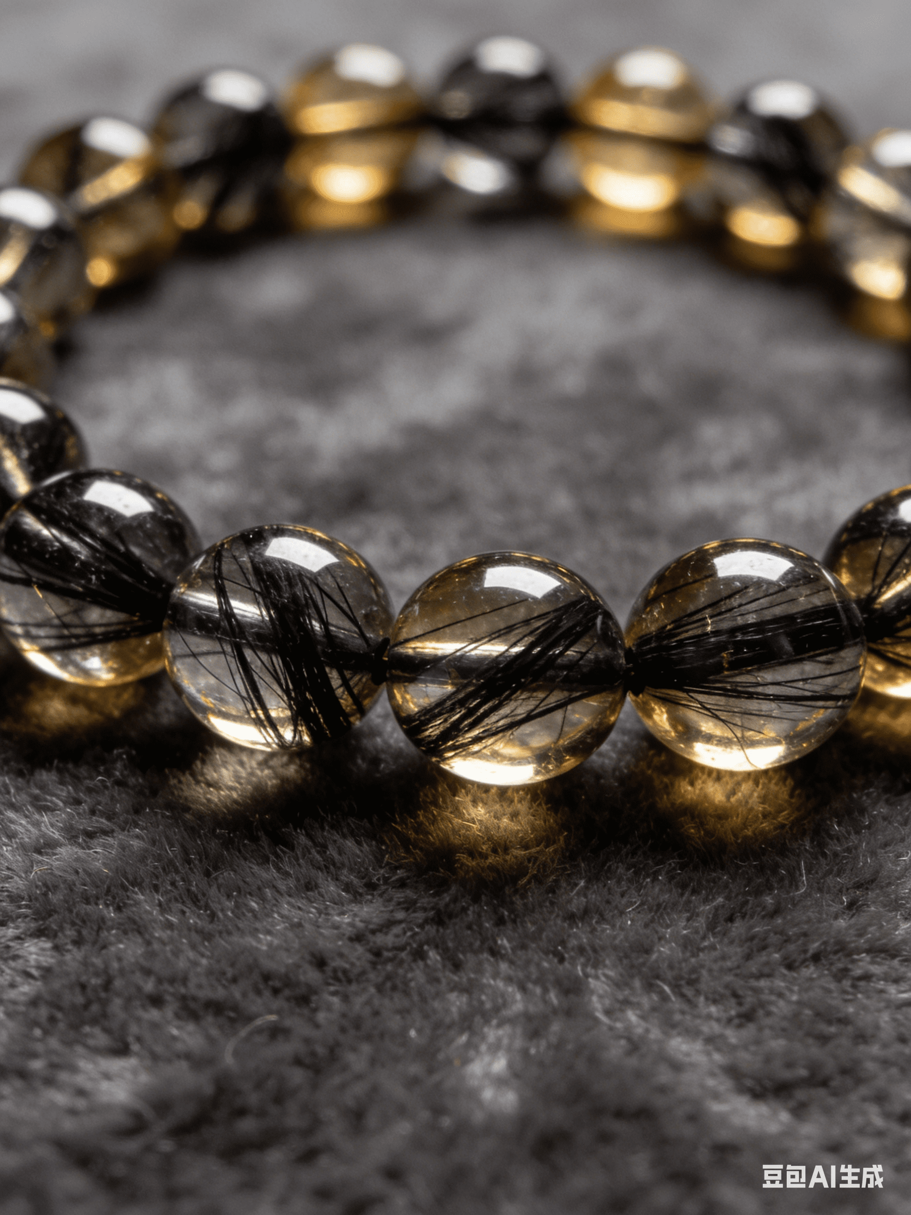 Sagittarius Black Rutilated Quartz Energy Bracelet - Image 3