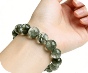 Sagittarius Green Phantom Quartz Bracelet, Zodiac Energy Bracelet for Sagittarius, Natural Green Phantom Quartz Jewelry