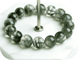 Sagittarius Green Phantom Quartz Bracelet, Zodiac Energy Bracelet for Sagittarius, Natural Green Phantom Quartz Jewelry