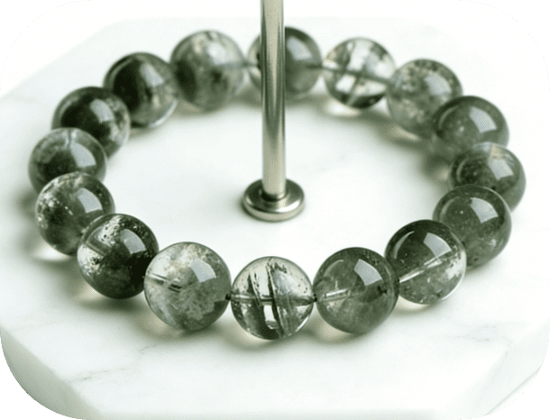 Sagittarius Green Phantom Quartz Bracelet, Zodiac Energy Bracelet for Sagittarius, Natural Green Phantom Quartz Jewelry