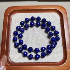 Lapis Lazuli Bracelet, deep blue beaded stretch bracelet for spiritual healing