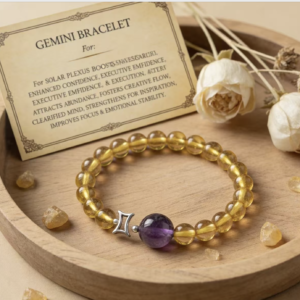 Embrace handmade Gemini bracelet. Designed for logic and intuition, this 100% natural healing stone are attracted.
